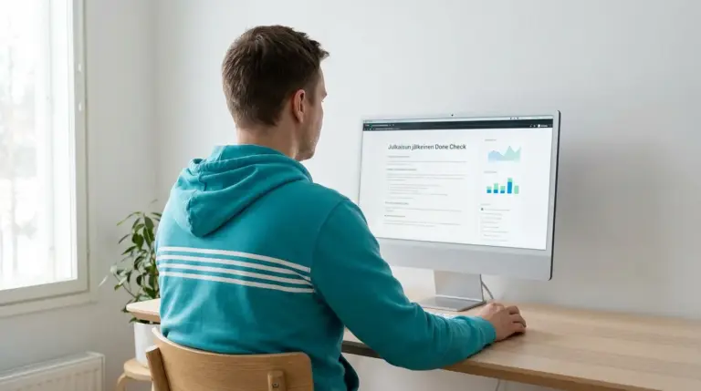 Done-Check tarkastus verkkosivuston julkaisun jälkeen