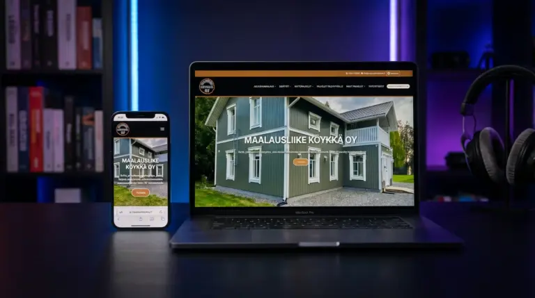 Hyvät kotisivut maalausfirmalle